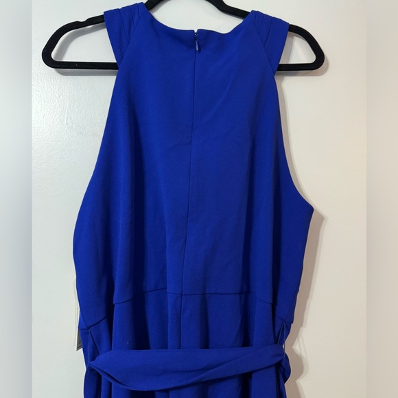 Eliza J Royal Blue Criss Cross Halter Jumpsuit NWT Tie Waist Wide Leg - Picture 6 of 8